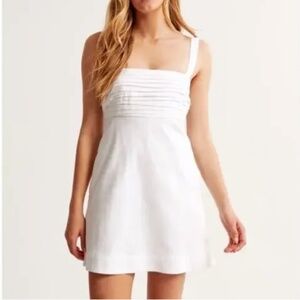 Abercrombie & Fitch Emerson Skort Dress White Linen Blend Smocked